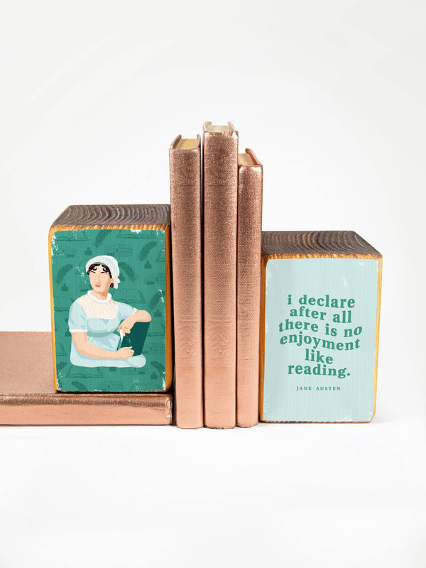 Jane Austen Reading Quote Bookend Set