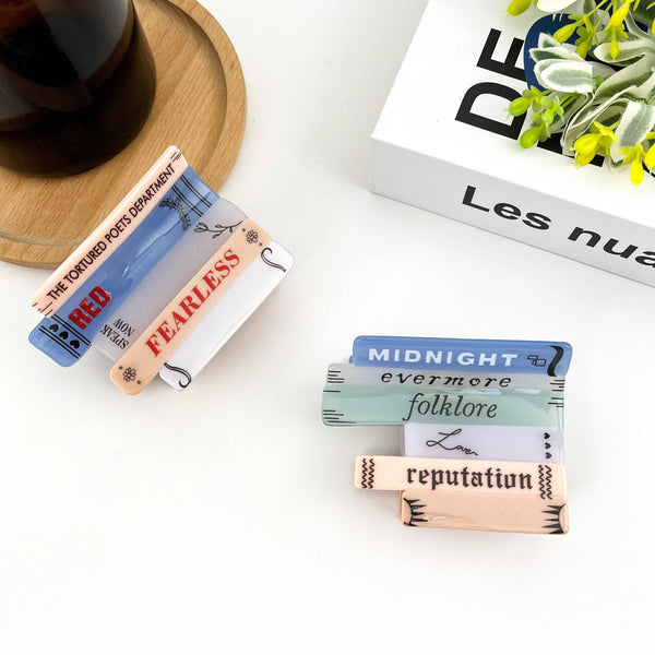 Stacked Book Hair Clip,Acetate Claw Clip