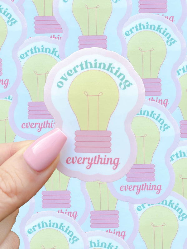 Overthinking everything waterproof sticker|anxiety sticker