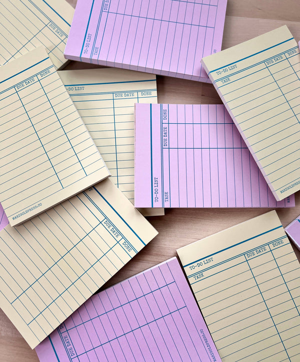 Library Card Notepad - Pink