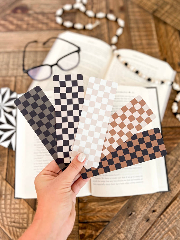 Neutral Checkered Bookmark