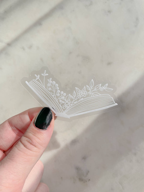 Floral Book Waterproof Sticker