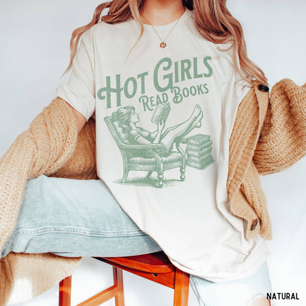 Hot Girls Read Books Shirt, Bookish Shirt, Bookworm Shirt