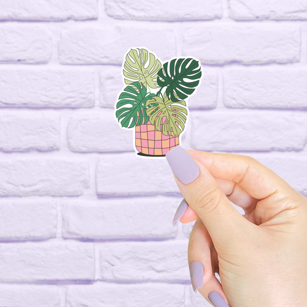 Monstera Plant Waterproof Sticker