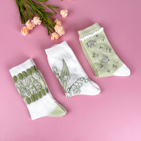 Lily of the valley mid-calf summer thin mid-calf socks