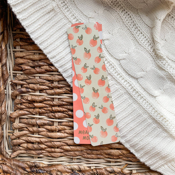 Peachy Polka Dot 2x8 Bookmark | Glossy
