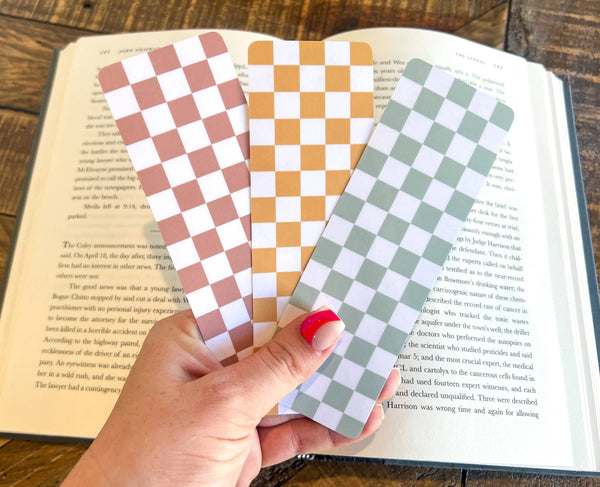 Boho Checkered Bookmarks