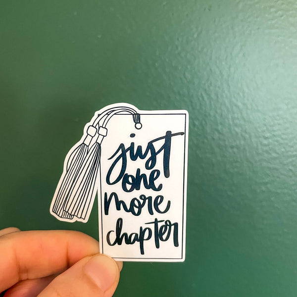 Just One More Chapter Tassel Bookmark Sticker