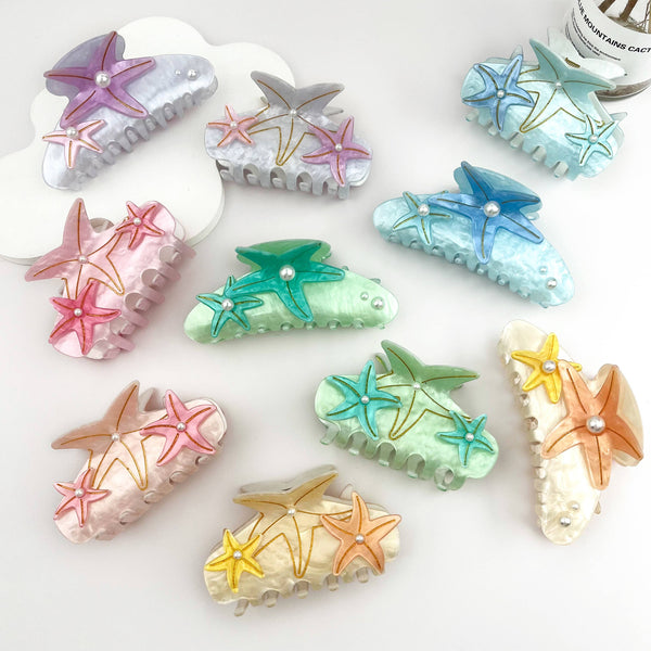 Iridescent Pearl Starfish Hair Claw Clip – Ocean Fantasy