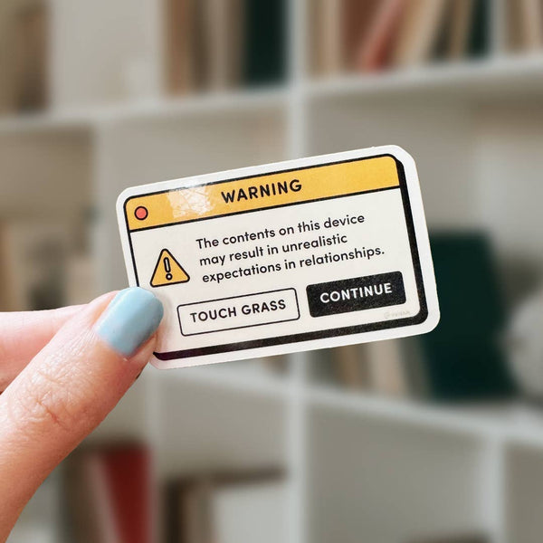 Warning! Unrealistic Expectations in Relationships Bookish Sticker