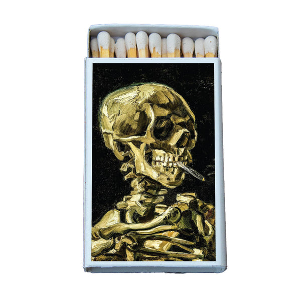 Art Van Gogh Skull Burning Cigarette Matchbox• Candle Acc
