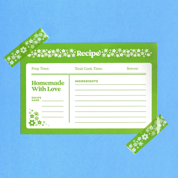 Spring Blossom Pyrex Inspired Recipe Cards (6x4, Set of 5)