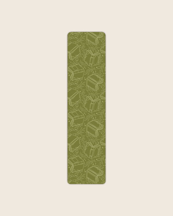 Green Floating Books 2x8 Bookmark