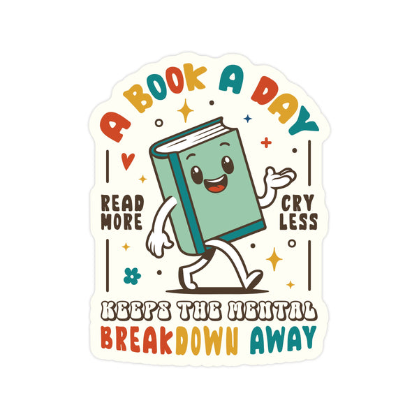 Book Read Mental Health Funny High Quality Vinyl Sticker
