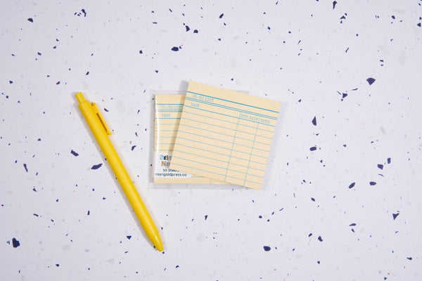 Library Card Post-It Sticky Notes - Yellow