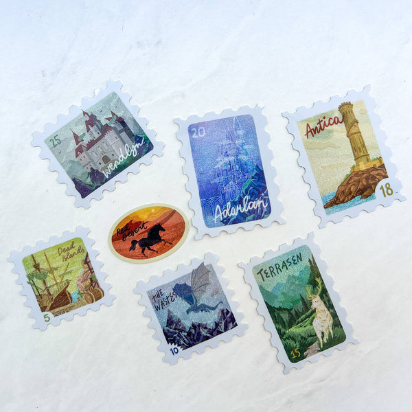 Set of Throne of Glass Location Stamps Stickers