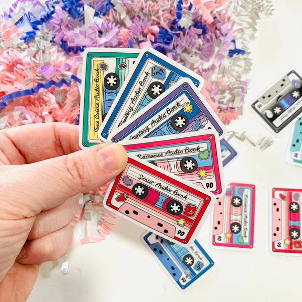 Book Genre Audiobook Cassette Tape Die Cut sticker