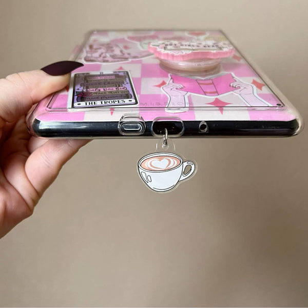 Kindle Charm, Cappuccino Bookish E-Reader Dust Plug