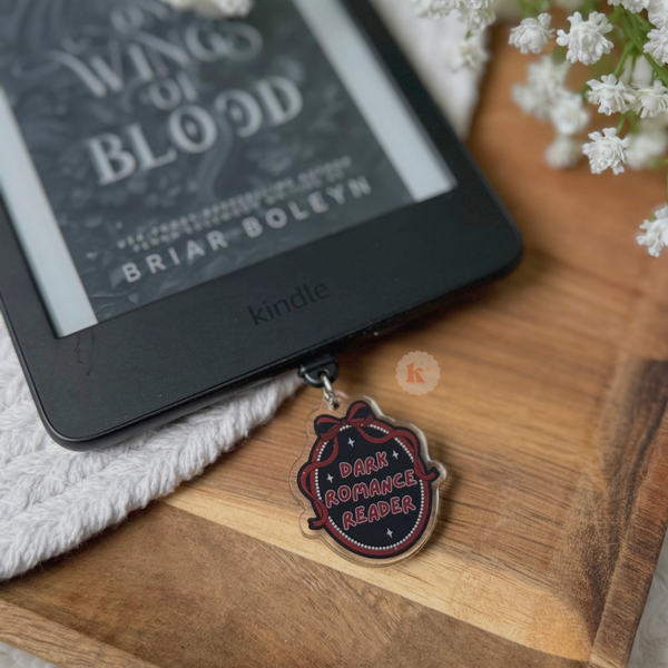 Dark romance reader Kindle Charm, kindle accessories, books