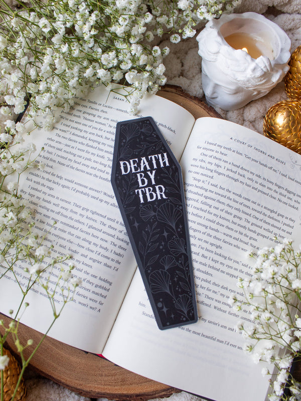 Death By TBR Halloween Coffin Die Cut Bookmark | Soft Touch