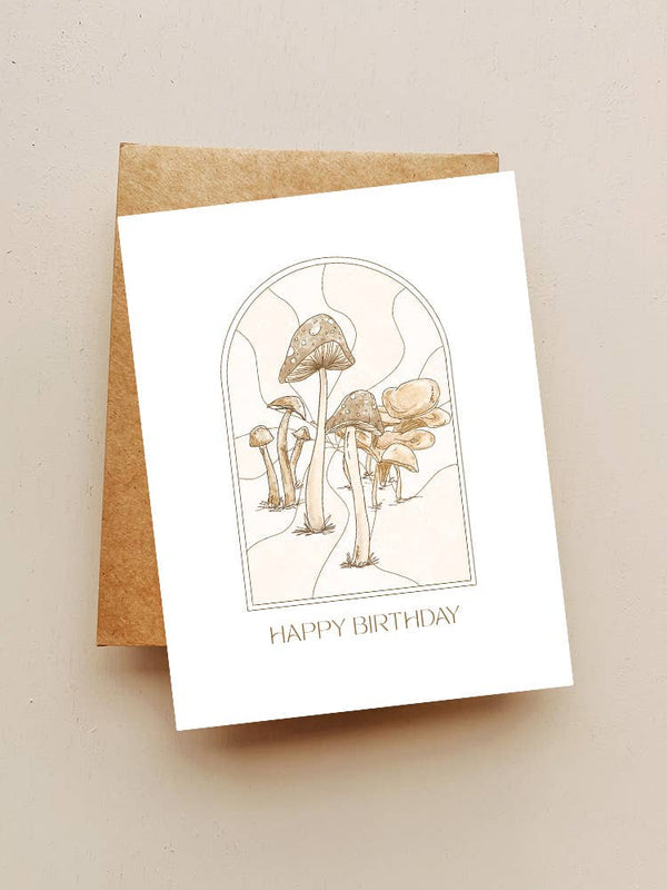 Mushroom Happy Birthday Card
