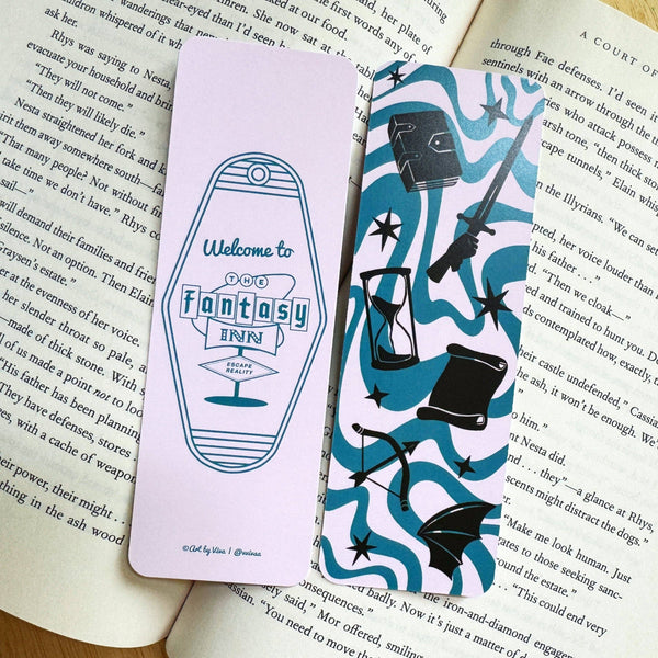 The Fantasy Inn Bookmark - Book Genre Retro Signs Collection | Bookish Motel Bookmarks