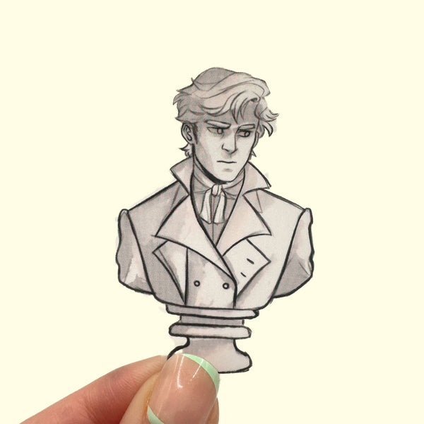 Mr. Darcy Bust Pride and Prejudice - Bookish Clear Sticker