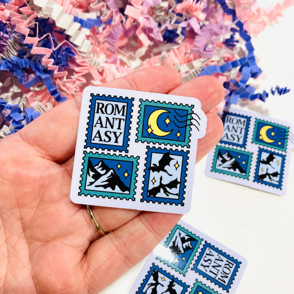 Romantasy Stamps Die Cut sticker